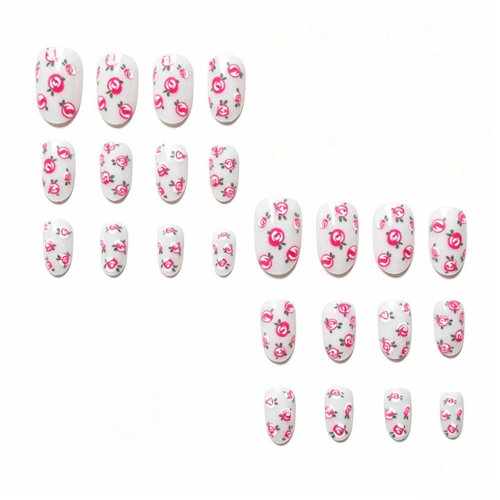 Floral Rose Design Nail Art