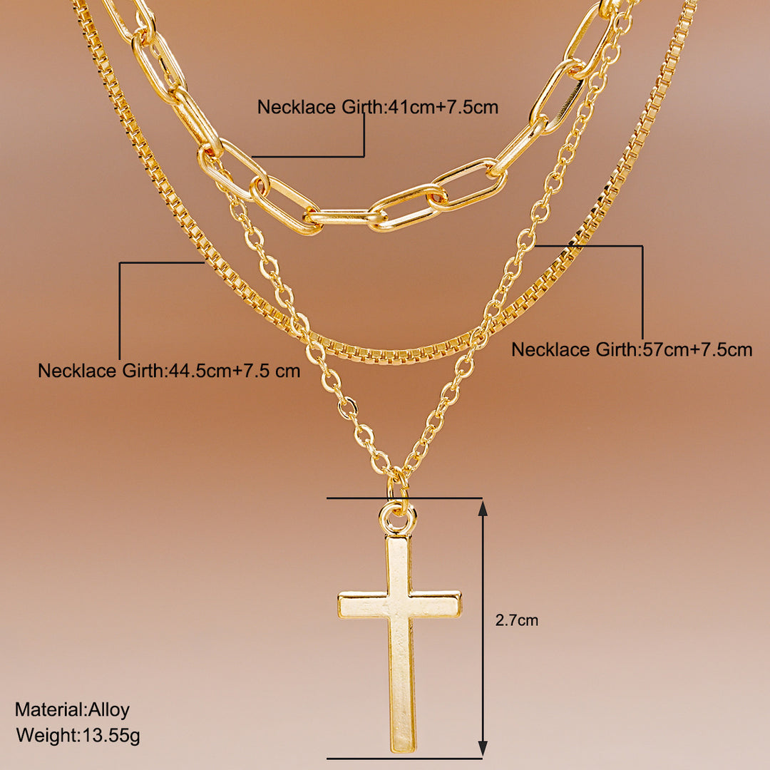 Multi-Layered Cross Pendant Necklace Stornfield