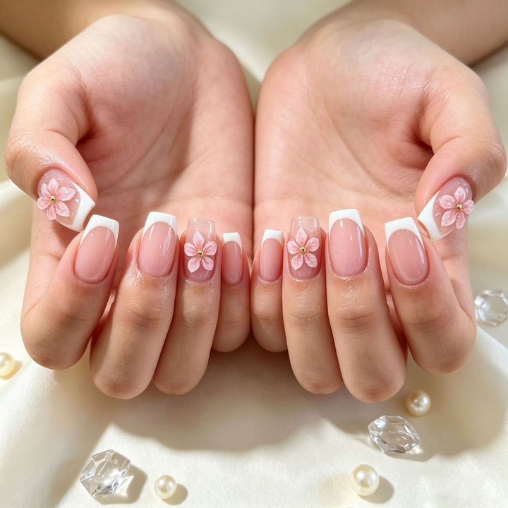 Floral Design Press-On Nail Tips Stornfield