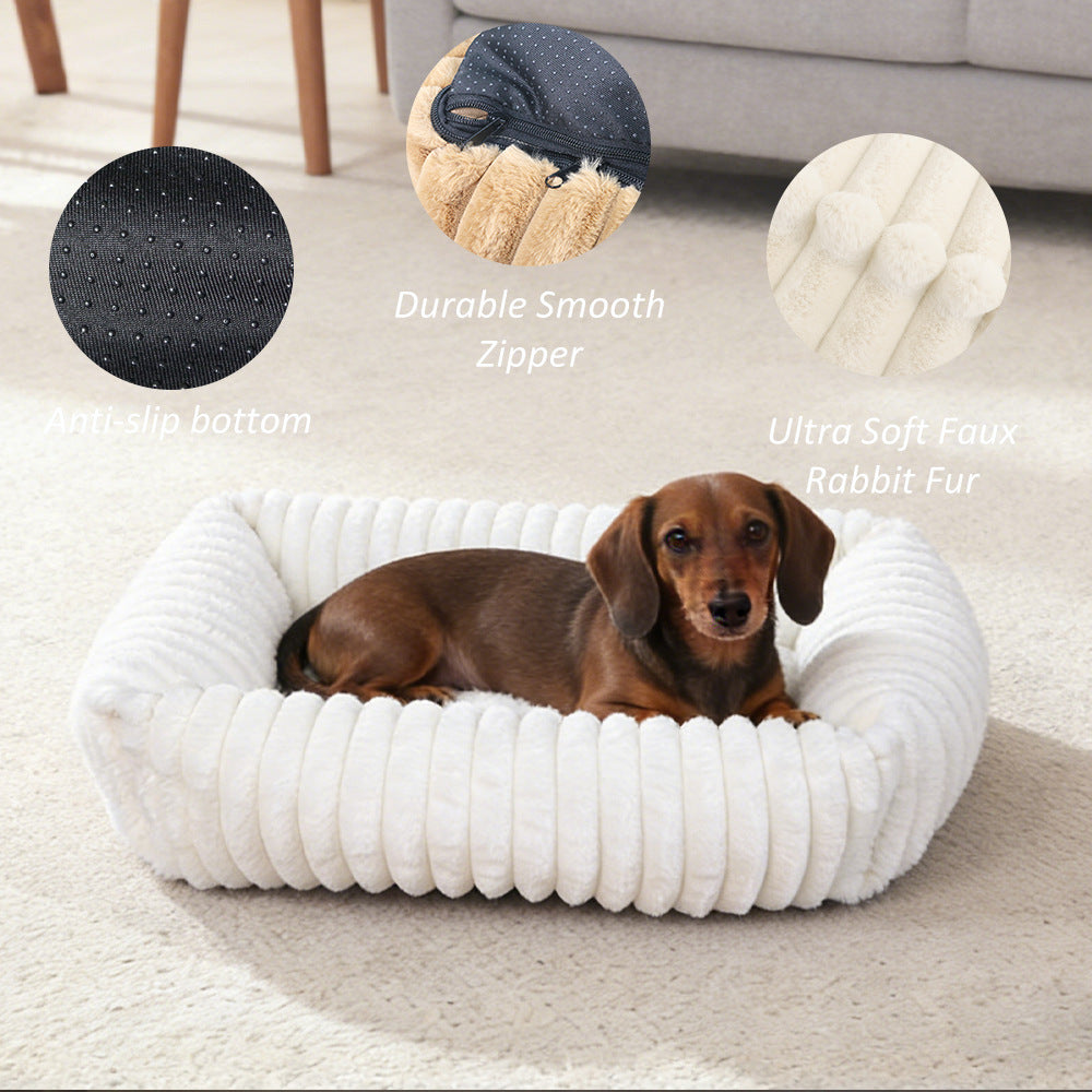 Plush Bolstered dog bed