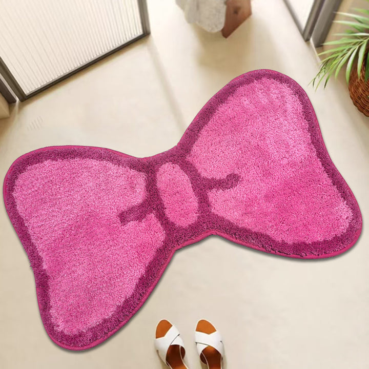 Bow-Shaped Plush Bath Mat