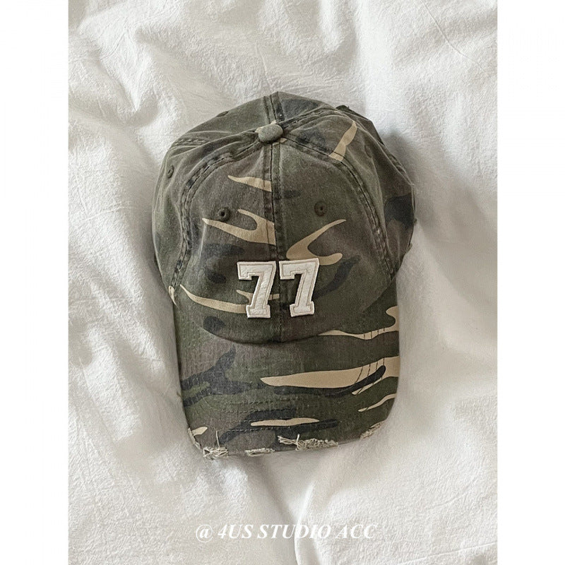 Women's Distressed Camouflage Baseball Cap Stornfield
