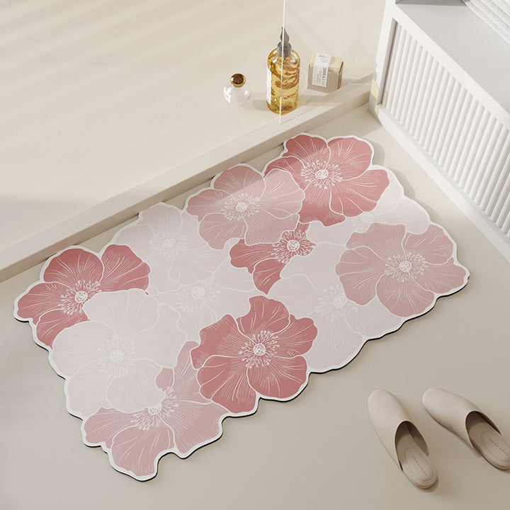 Decorative Floral Pattern Bathroom Mat