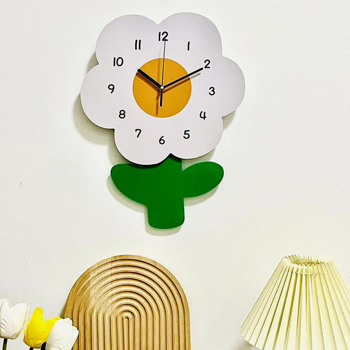 Stornfield | Flower Silent Wall Clock for Living Room 12 Inch