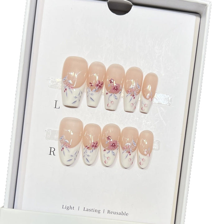 Floral Design Stiletto Press-On Nails Stornfield