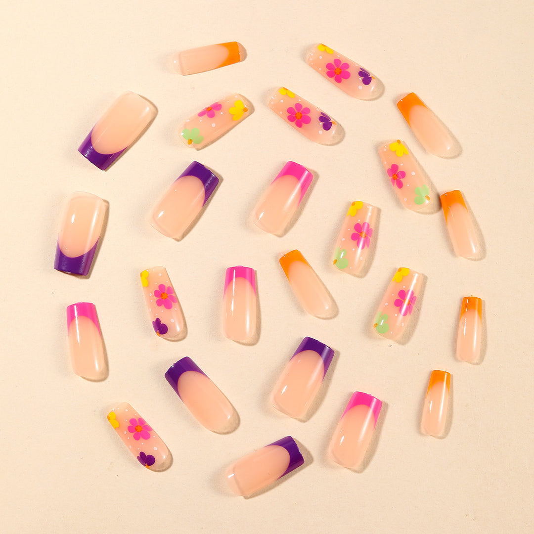 Vibrant Floral Nail Art Extensions Stornfield