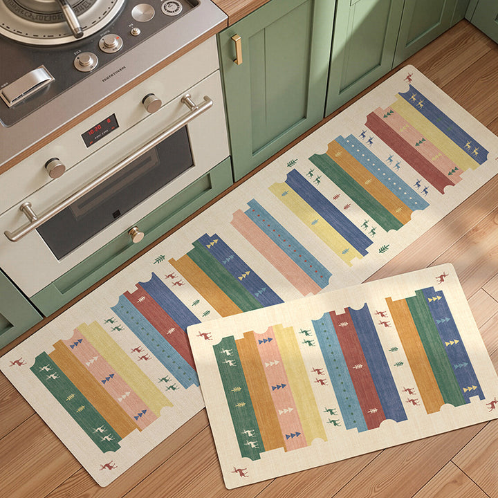 Modern Geometric Pattern Kitchen Runner Mat