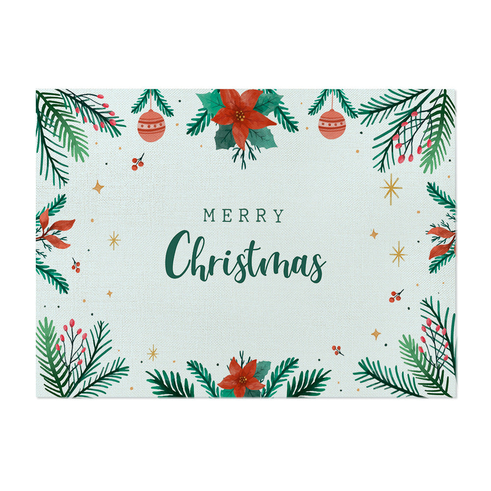 Festive Botanical Merry Christmas Canvas Wall Art Print
