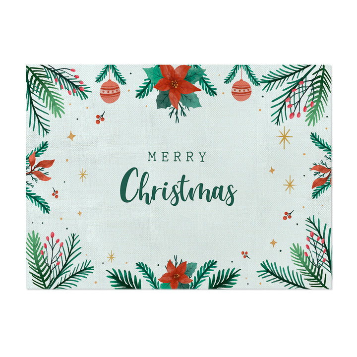 Festive Botanical Merry Christmas Canvas Wall Art Print