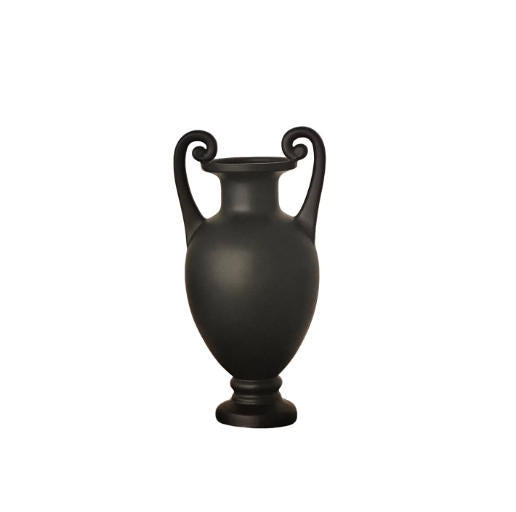 Elegant Decorative Matte Black Ceramic Vase