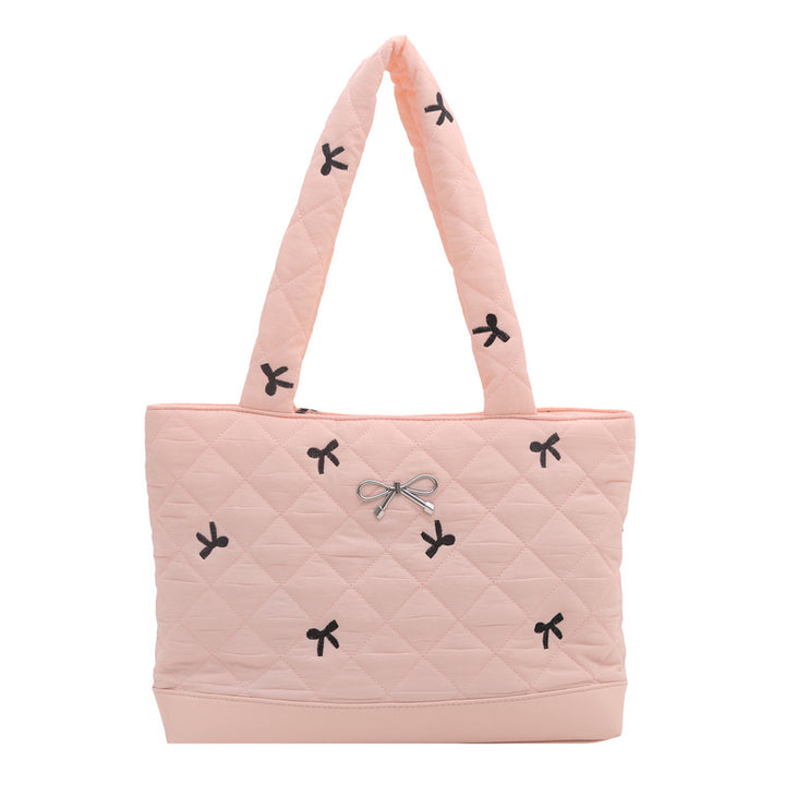 Quilted Decorative Bow Tote