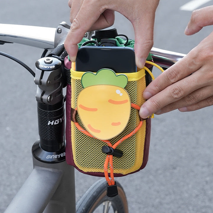 insulated kids water bottle carrier with drawstring closure and three universal attachment straps Stornfield