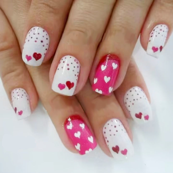 Heart Patterned Press-On Nail Art Stornfield
