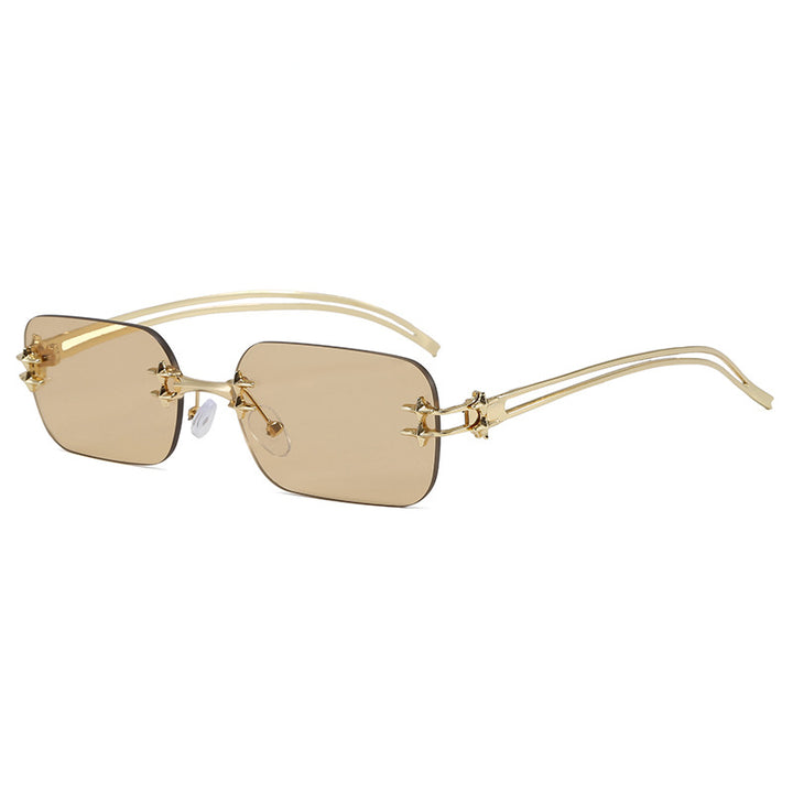 Fashionable metal sunglasses with rectangular frame Stornfield