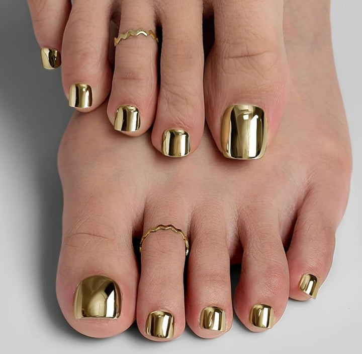 Premium Metallic Press-On Nail Set Stornfield