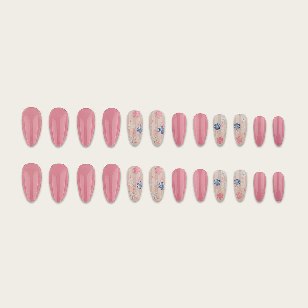 Artful Nail Extensions with Flower Pattern Stornfield