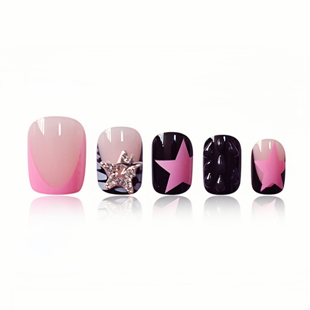 Artistic Star-Embellished Nail Art Extensions Stornfield