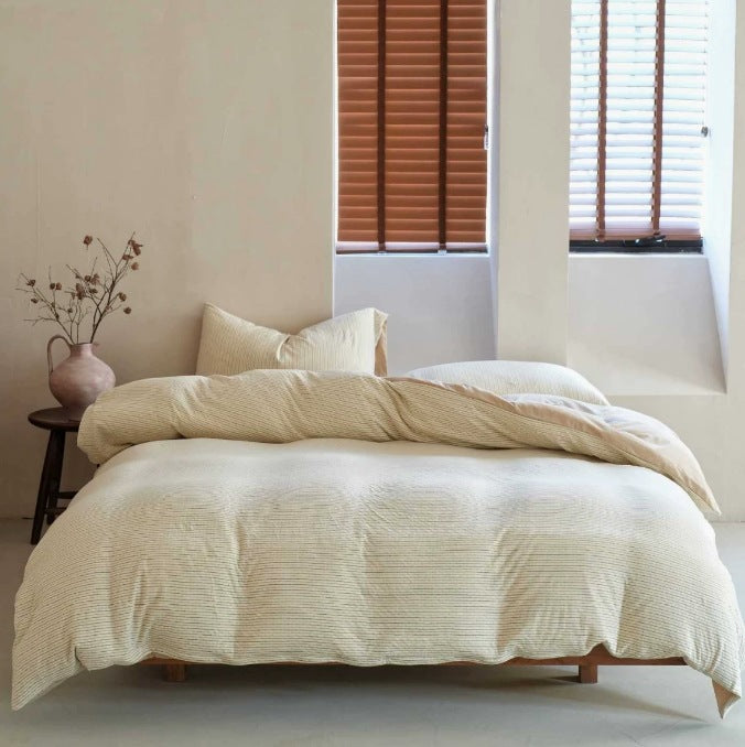 Cherry-Print Cotton Jersey Duvet Cover Set with Matching Pillowcases
