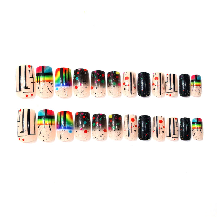 Artistic Neon Acrylic Nail Art Stornfield