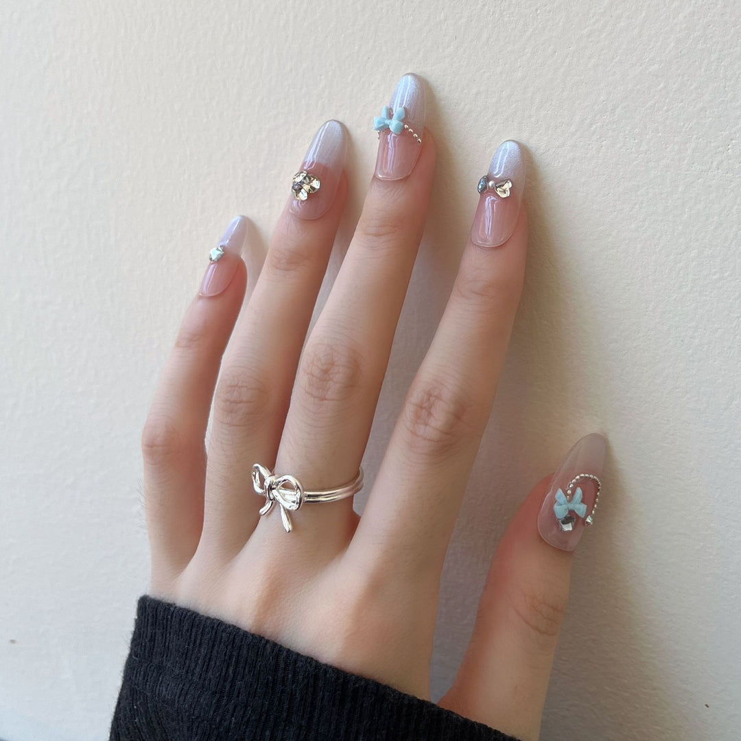 Decorative Press-On Nail Art with 3D Accents Stornfield