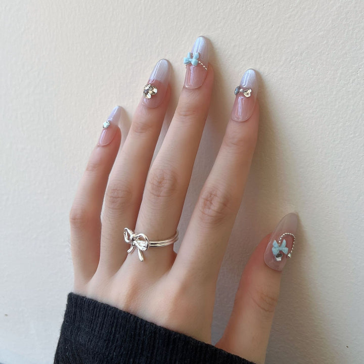 Decorative Press-On Nail Art with 3D Accents Stornfield