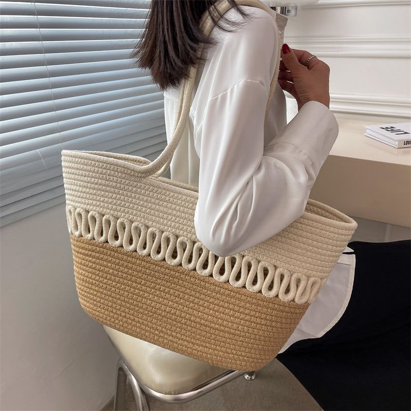Elegant Handcrafted Beach Bag with Fine Braided Pattern Stornfield
