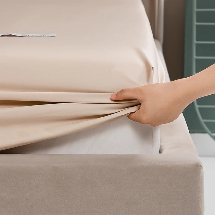 Deep-Pocket Fitted Mattress Sheet Cotton-Blend Stretch Skirt