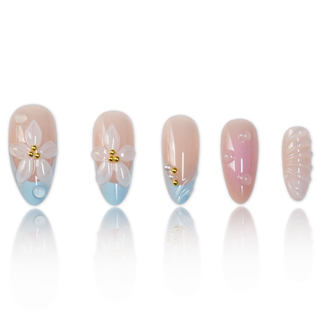 Artistic Floral Design Press-On Nail Set Stornfield