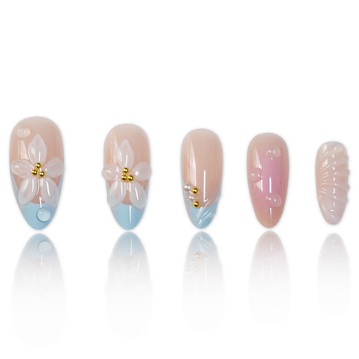 Artistic Floral Design Press-On Nail Set Stornfield