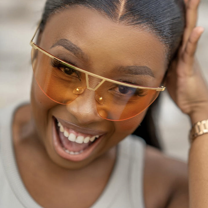 Women's futuristic sunglasses with protective metal frame Stornfield