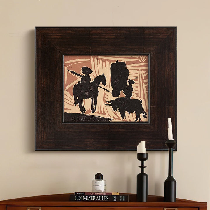 Framed Wall Decoration that Displays a Rustic Cowboy Scene