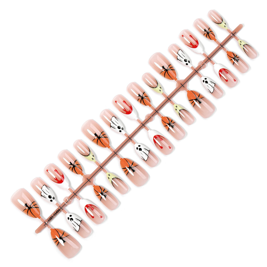 Creative acrylic nail set with basketball design Stornfield