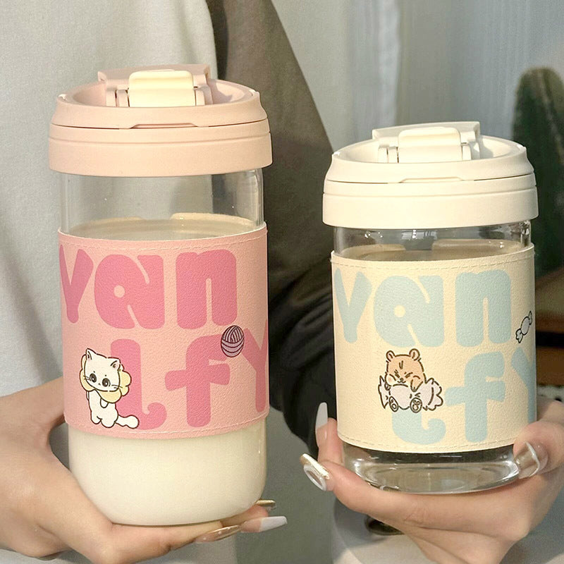Ladies Insulated Drinking Cup with secure flip closure and cute cat design Stornfield
