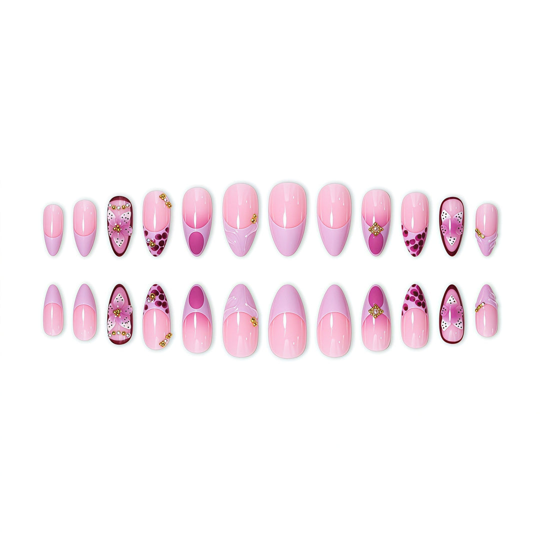 Elegant Floral Acrylic Nail Extensions Stornfield