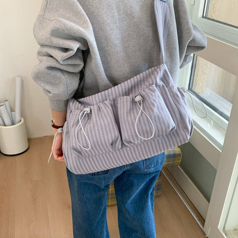 Casual Checked Shoulder Bag