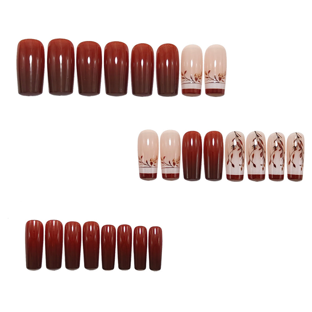 Artificial Nail Art with Elegant Leaves Design Stornfield