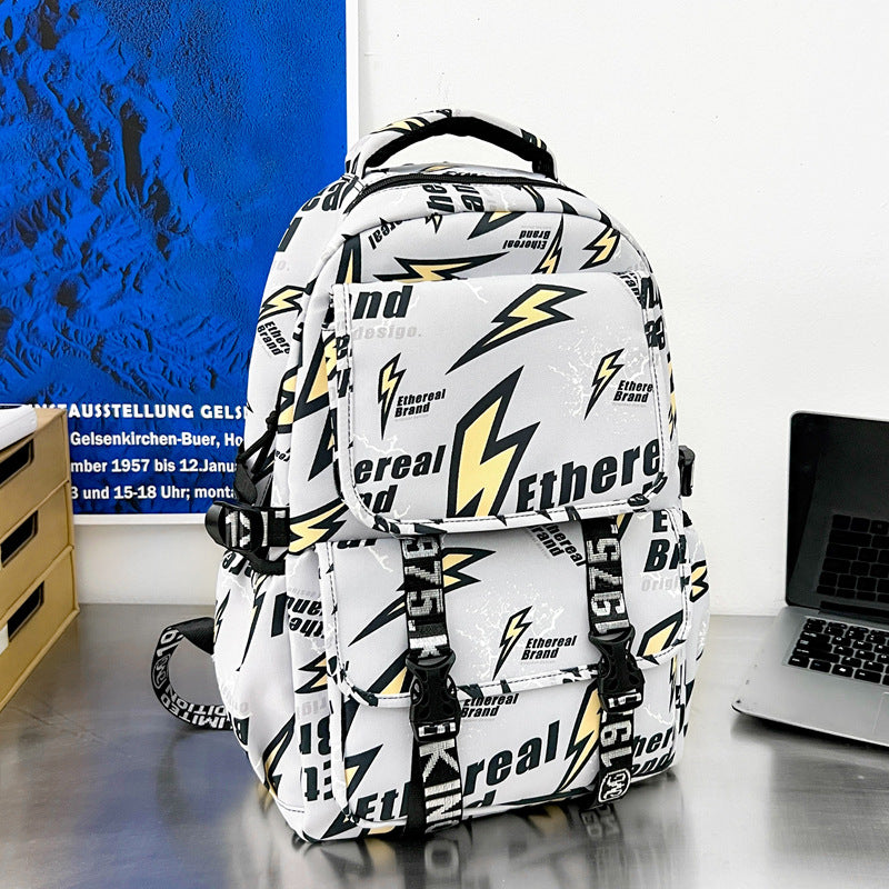 Graphic Print Multi-Pocket Backpack Stornfield