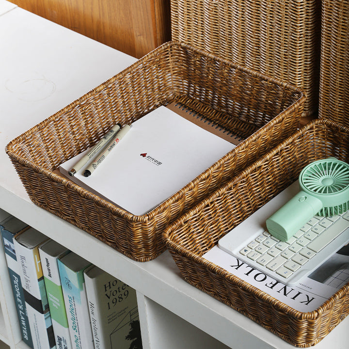 Unisex Rectangular Storage Basket made of hand-woven material Stornfield