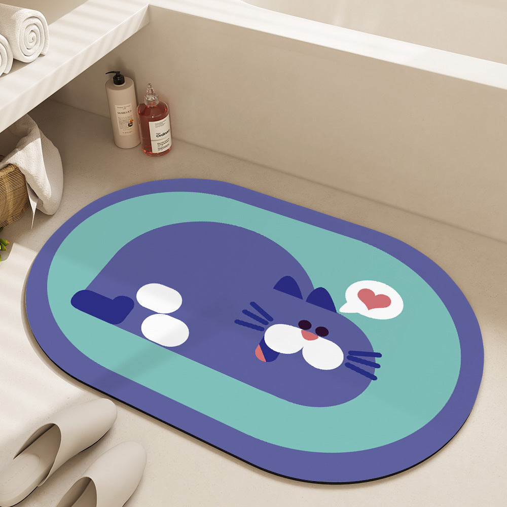 Playful Cat-Themed Shower Mat