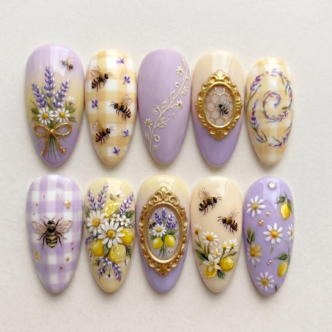 Floral-Inspired Press-On Nail Art Set Stornfield