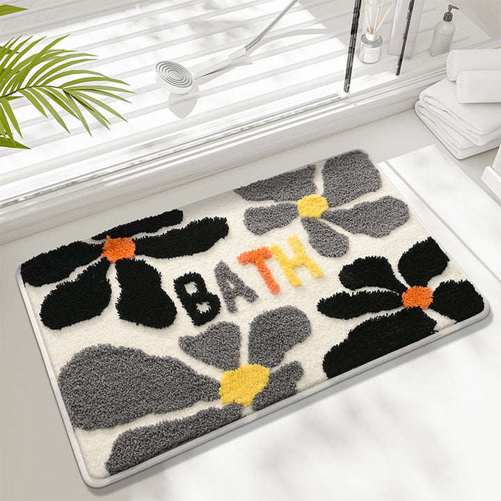 Floral-Themed Bath Mat