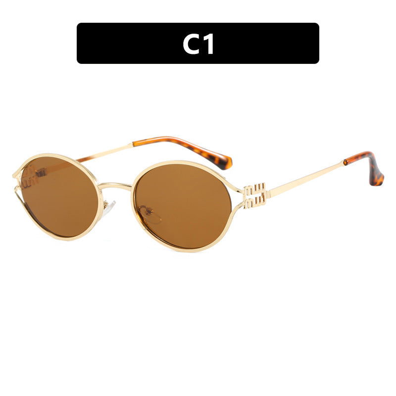 Women's Oval Sunglasses with Elegant Metal Frame and Fashionable Design Stornfield