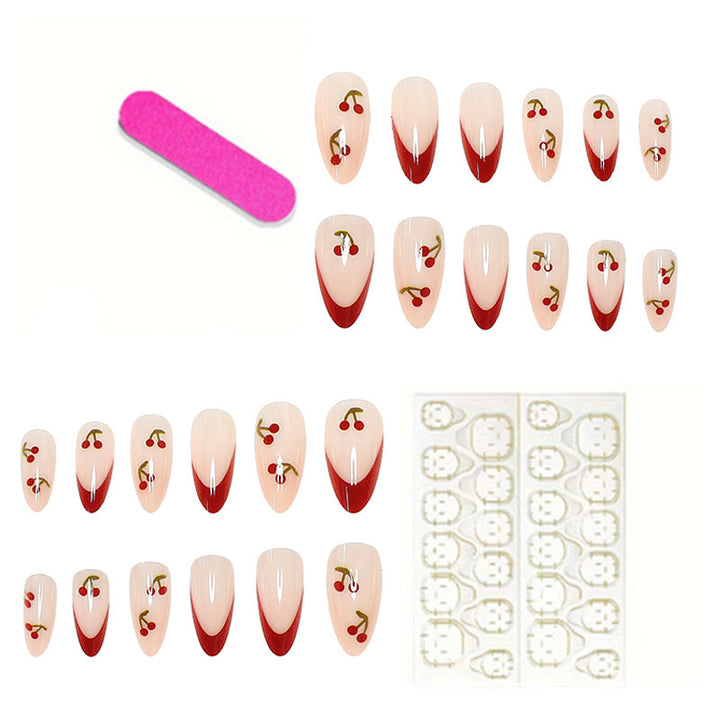 Cherry Blossom Themed Press-On Nail Art