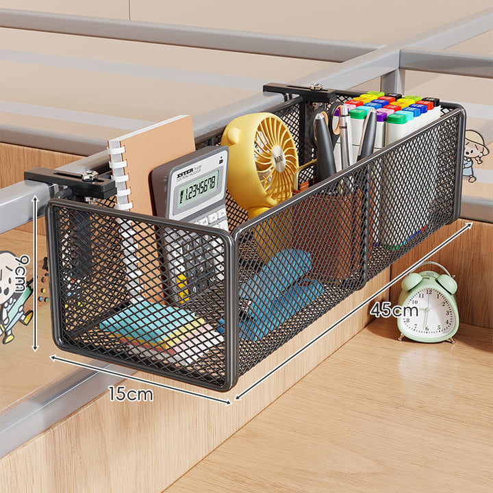 Clamp-On Cubicle Divider Hanging Mesh Desk Storage Basket