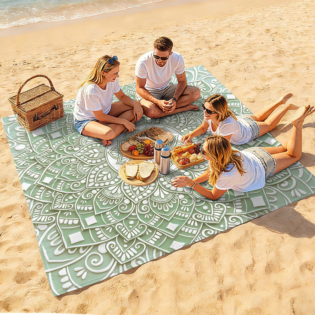 Mandala Design Beach Mat Stornfield