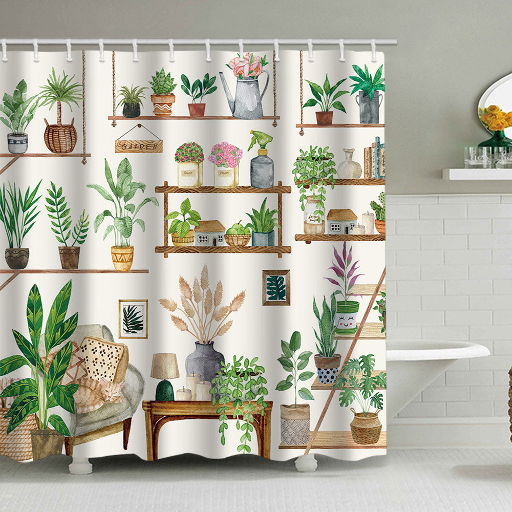 Cactus Garden-Themed Shower Curtain Stornfield