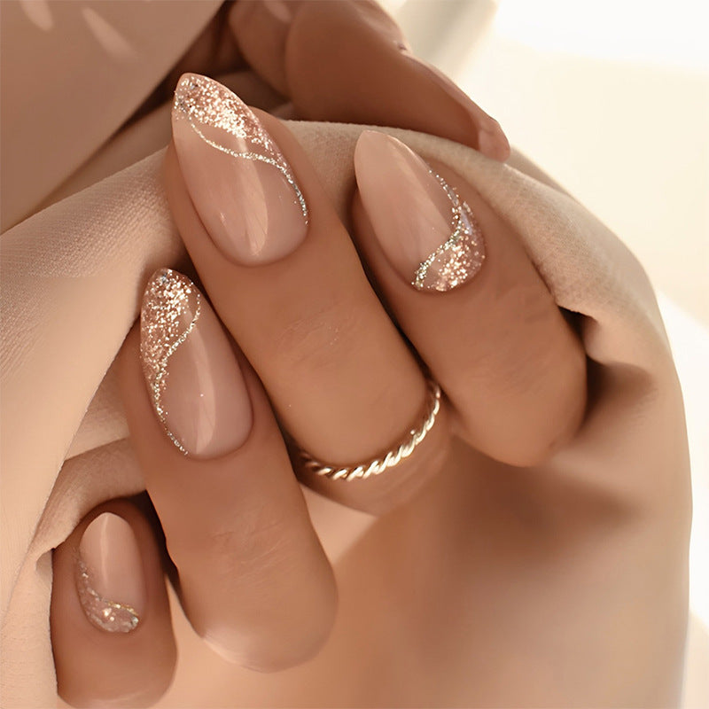 Elegant Glittery Press-On Nail Set Stornfield