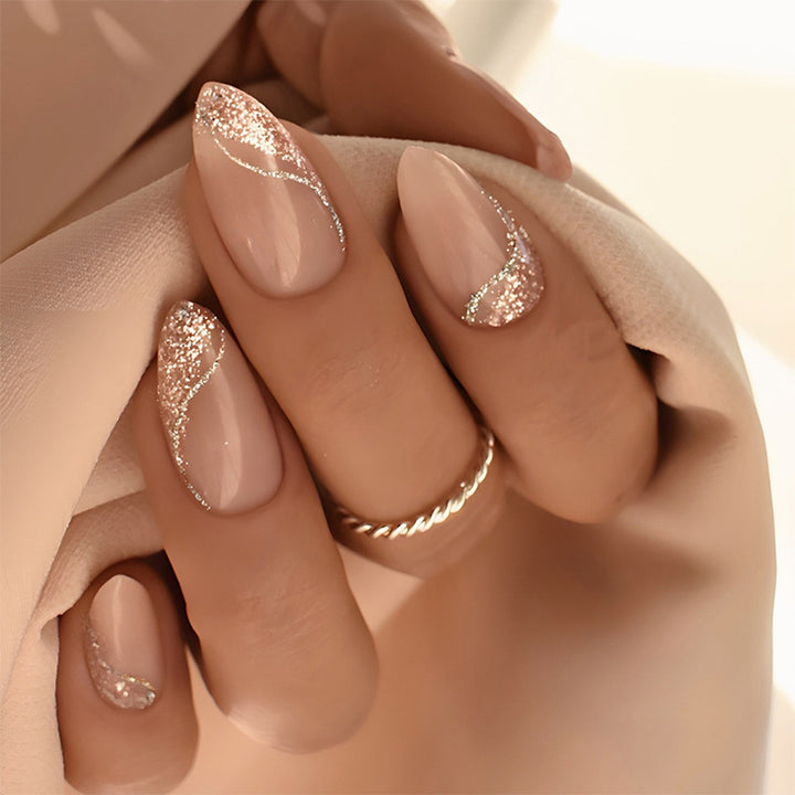 Elegant Glittery Press-On Nail Set Stornfield