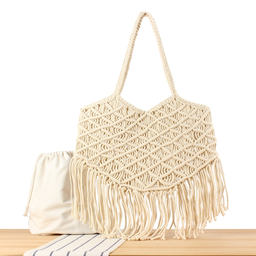 Creative Macrame Bag with Fringed Design Stornfield