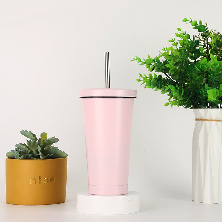 Women's stainless steel drinking cup with straw Stornfield